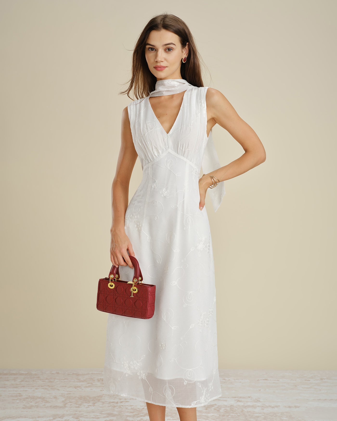 Women's Woven Polyester Midi Dresses Dresses - RIHOAS