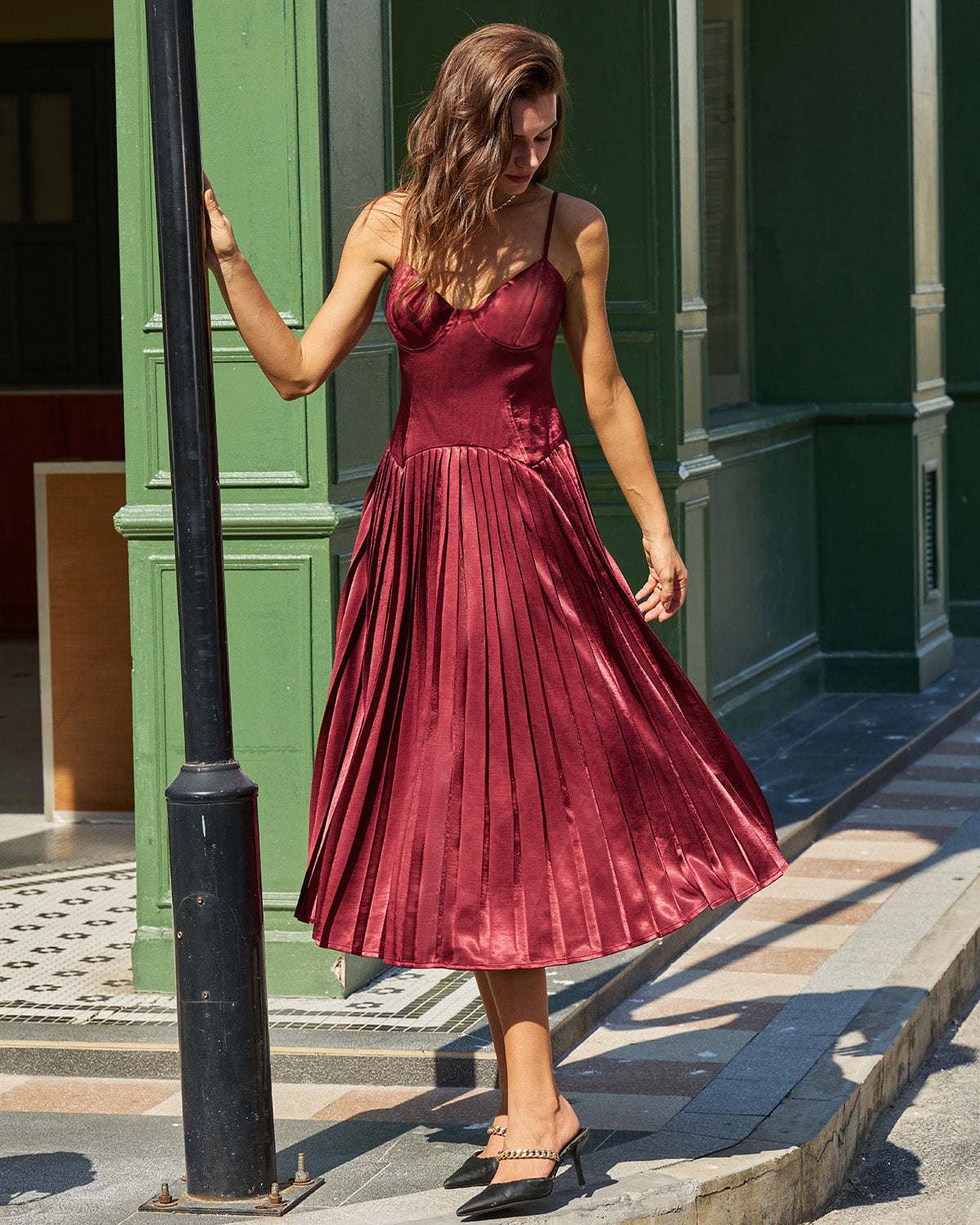 Women's Woven Polyester Midi Dresses Dresses - RIHOAS