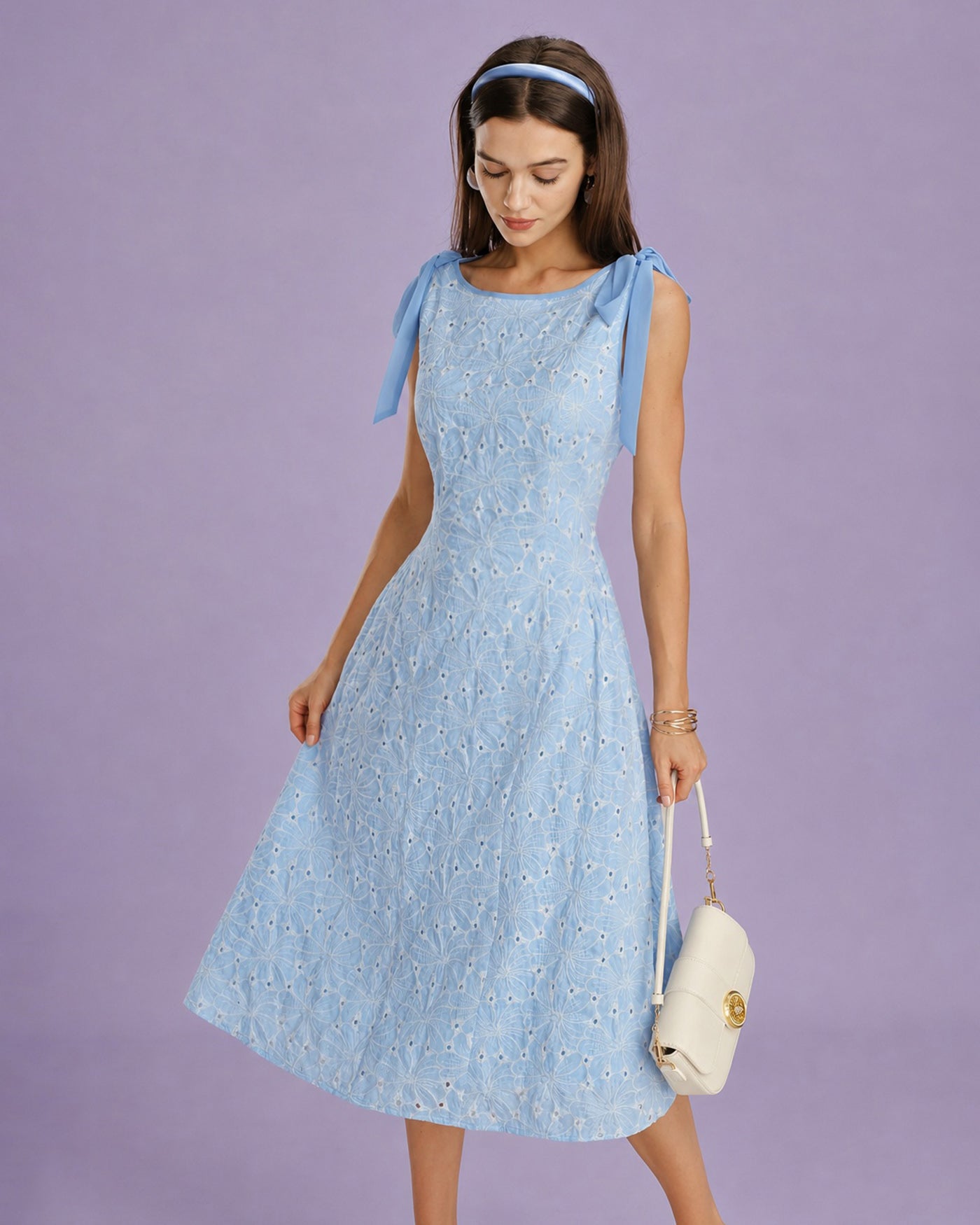 Women's Woven Polyester Midi Dresses Dresses - RIHOAS