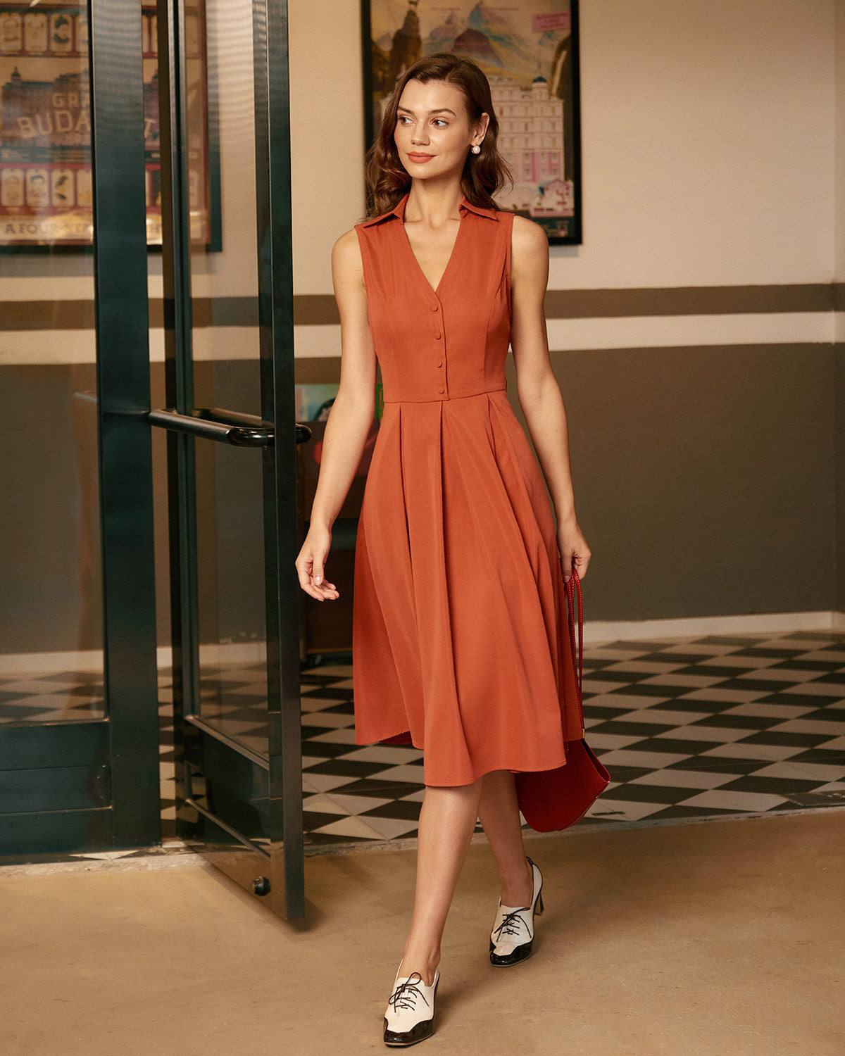 Women's Woven Polyester Midi Dresses Dresses - RIHOAS