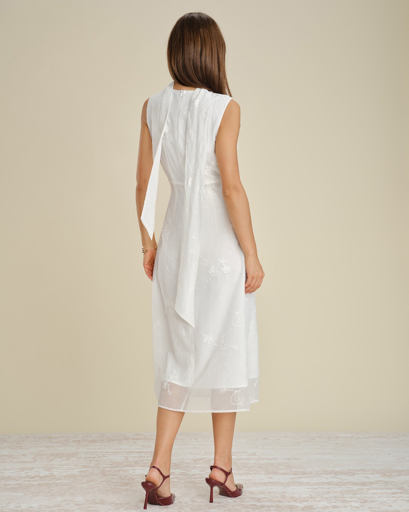 Women's Woven Polyester Midi Dresses Dresses - RIHOAS