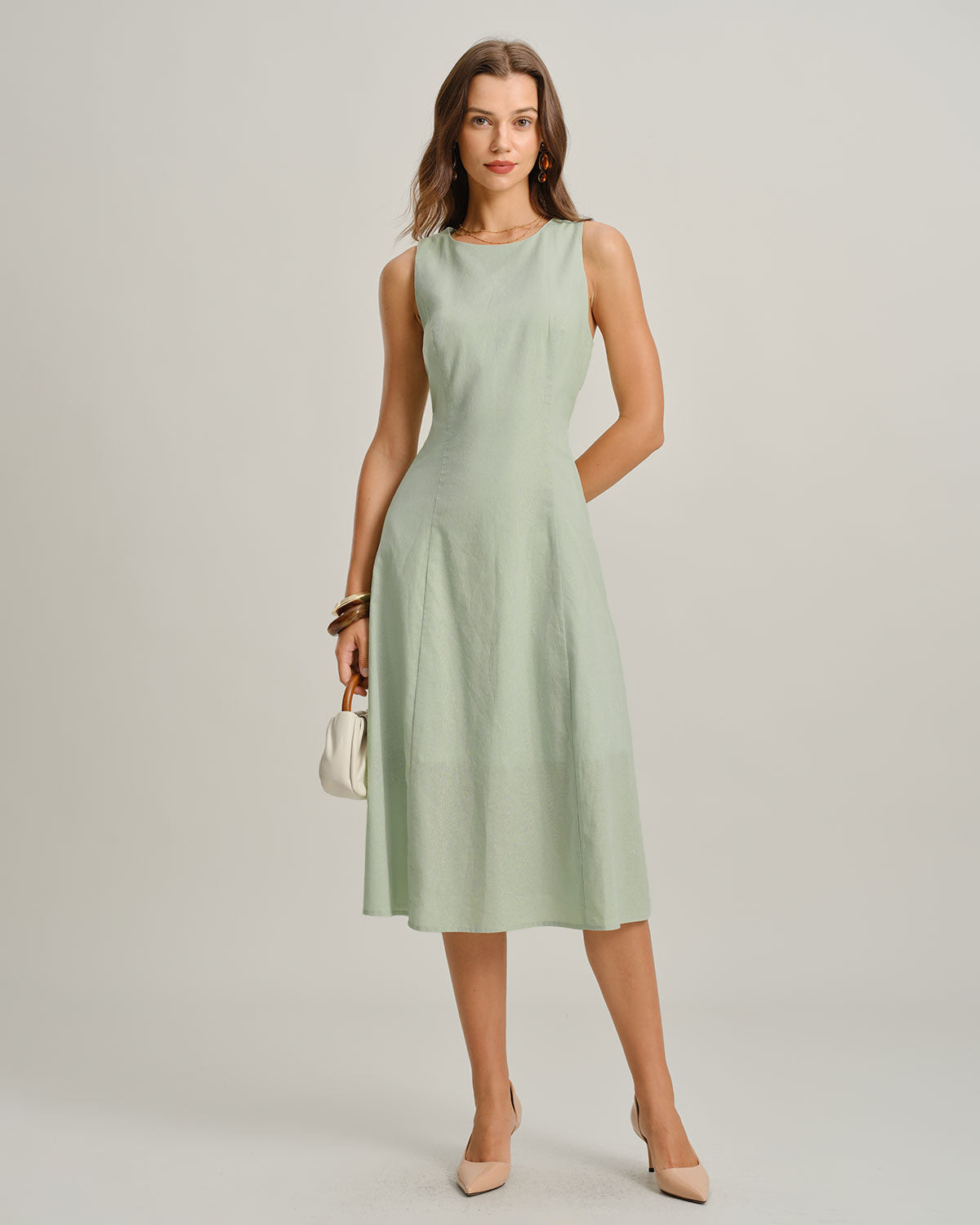 Women's Woven Polyester Midi Dresses Dresses - RIHOAS