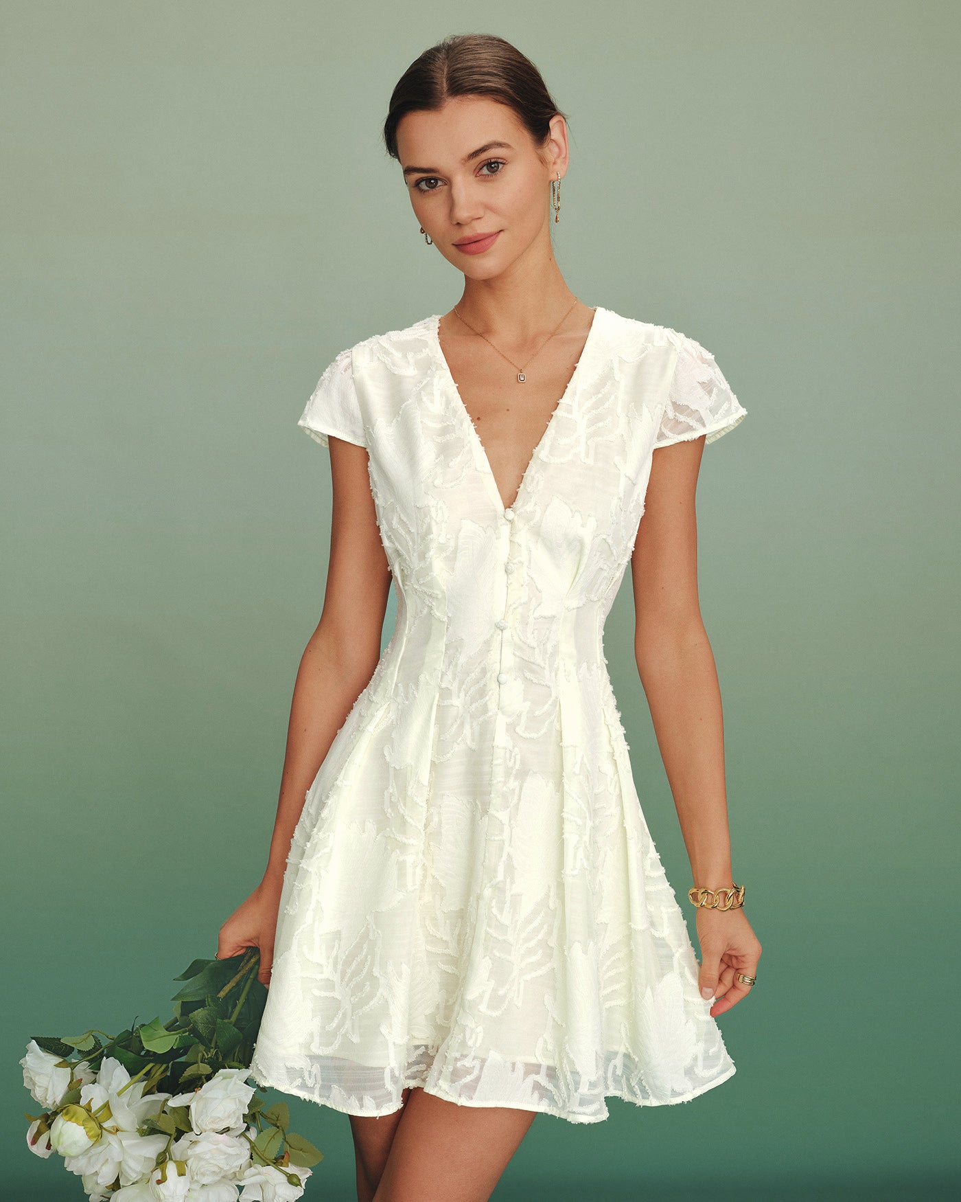 Women's Woven Polyester Mini Dress Apricot Dresses - RIHOAS