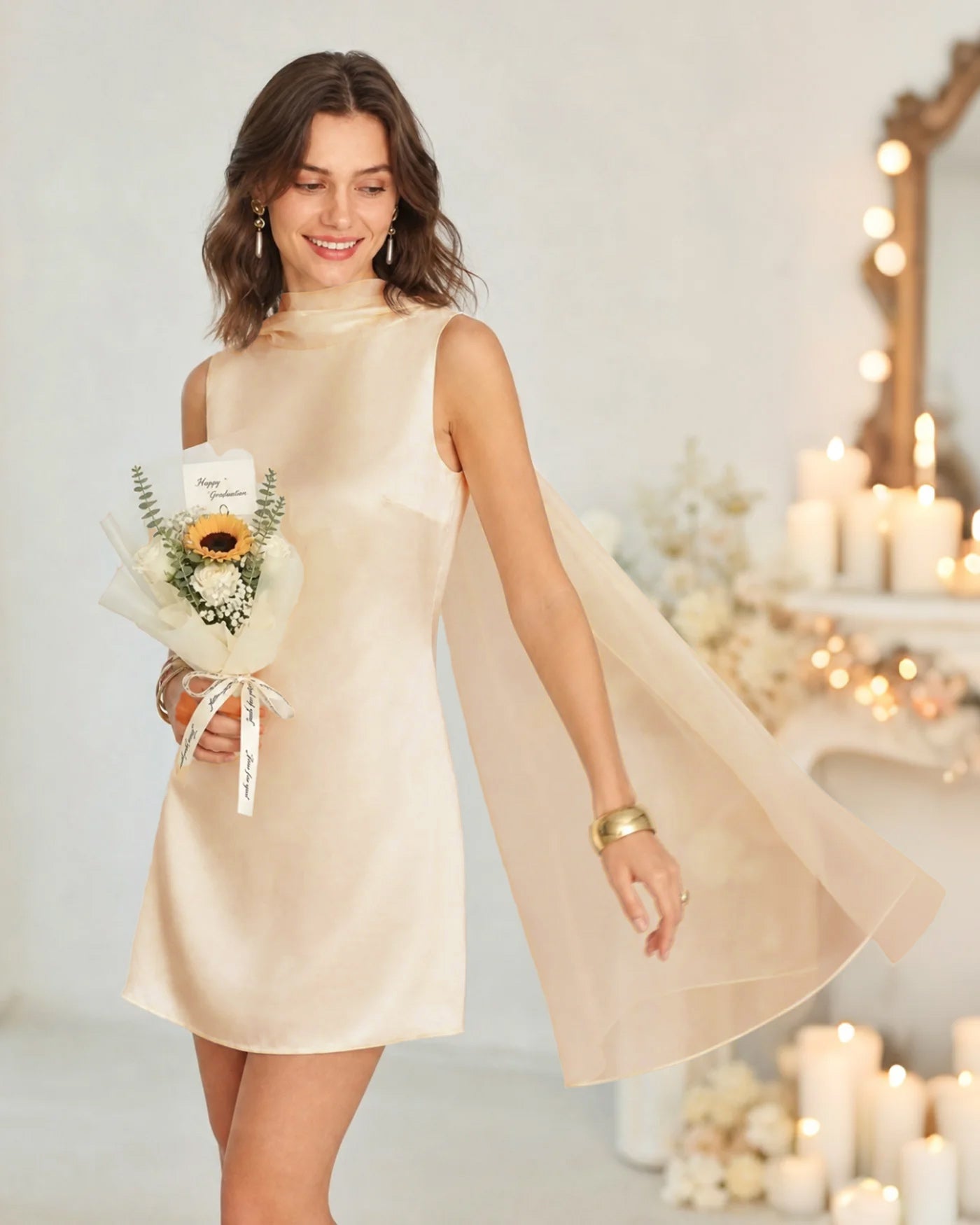 Women's Woven Polyester Mini Dress Dresses - RIHOAS