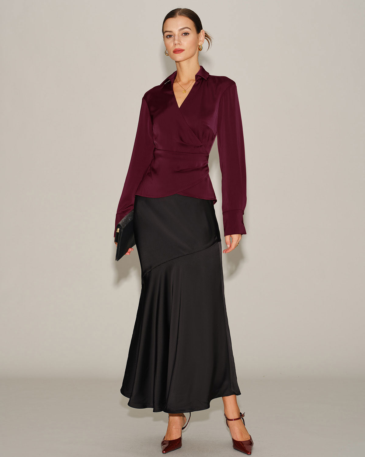 Women's Woven Polyester Shirt Tops - RIHOAS