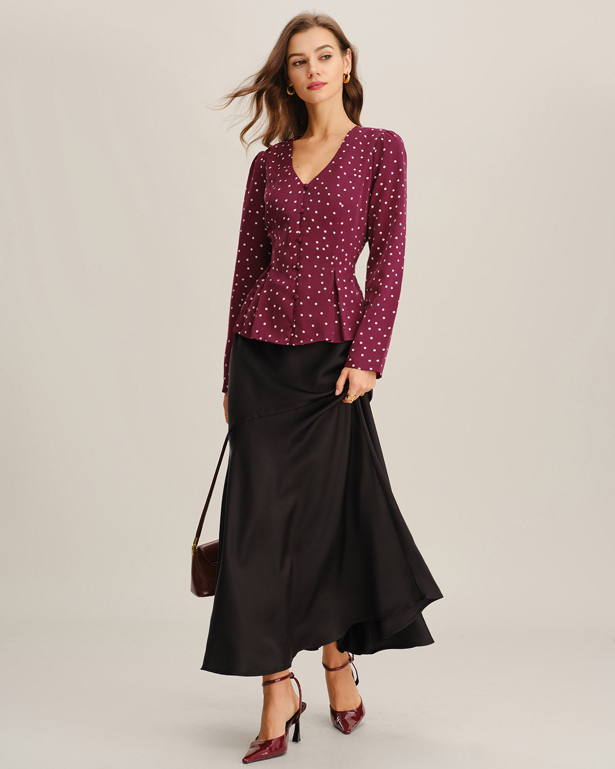 Women's Woven Polyester Shirt Tops - RIHOAS