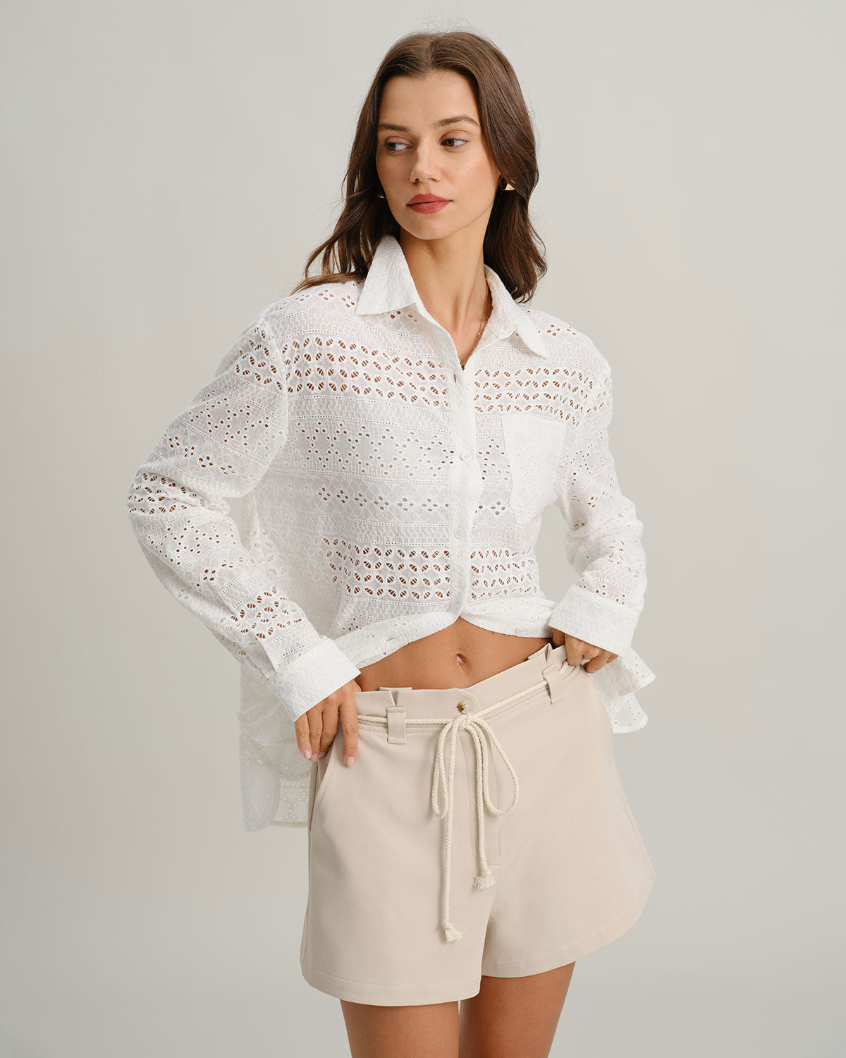 Women's Woven Polyester Shorts Bottoms - RIHOAS