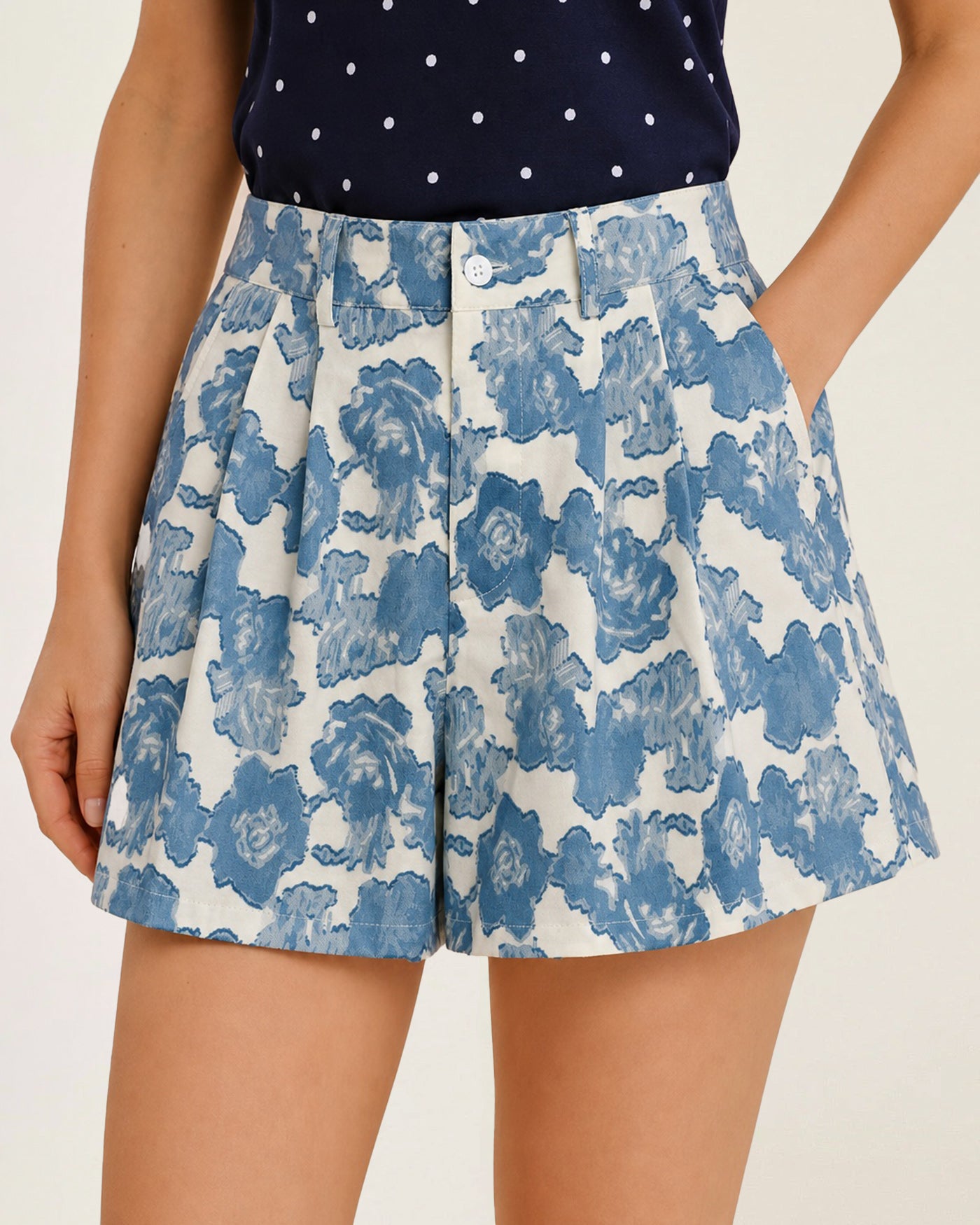 Women's Woven Polyester Shorts Bottoms - RIHOAS
