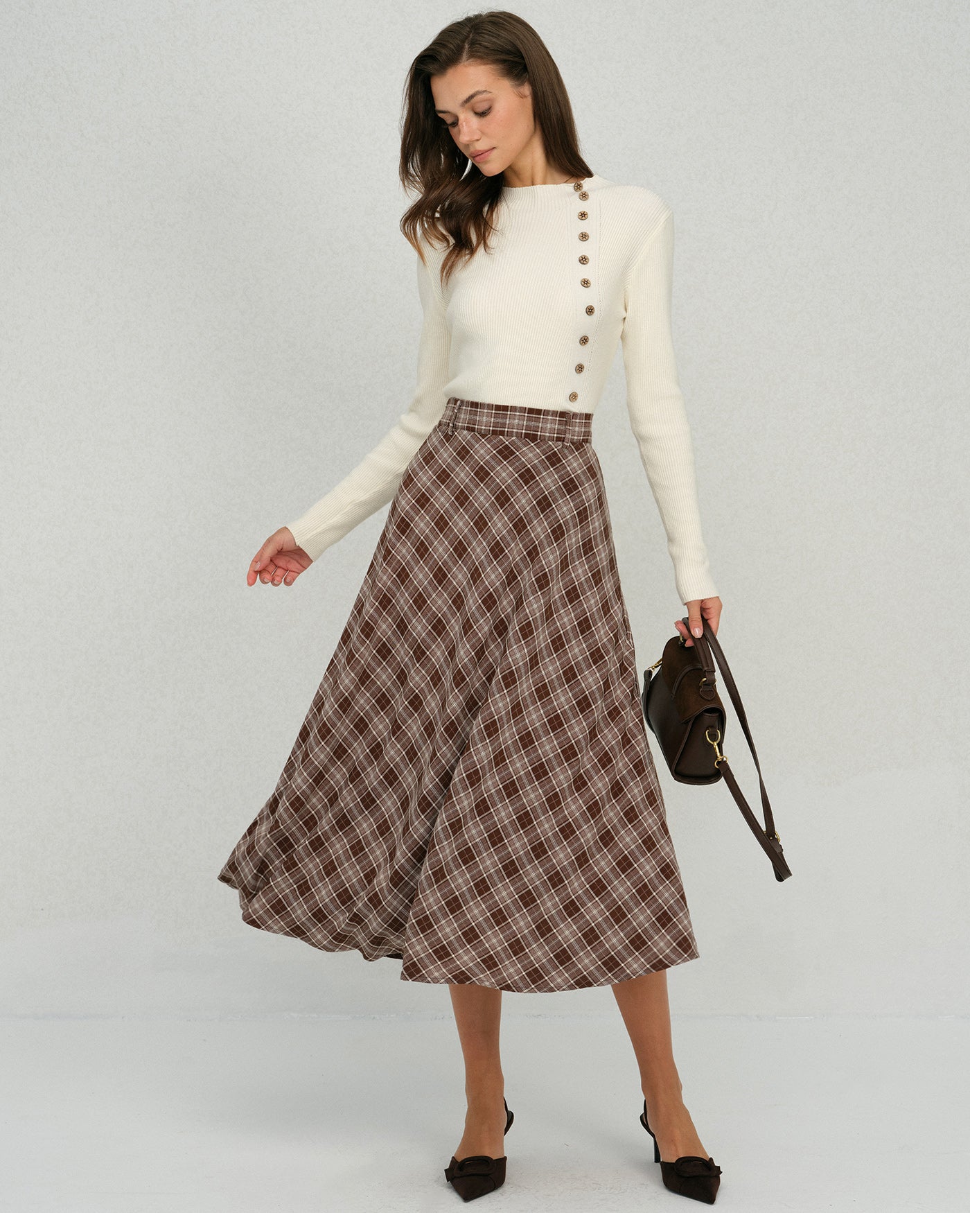 Women's Woven Polyester Skirt Bottoms - RIHOAS