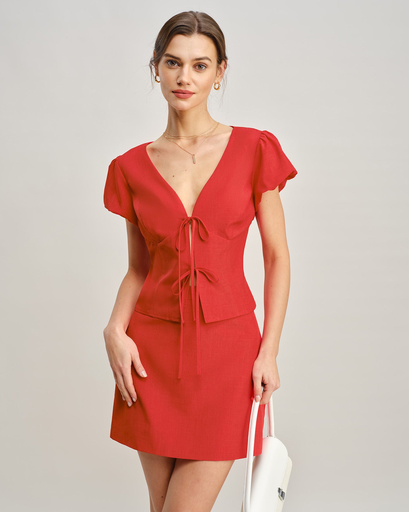 Women's Woven Polyester Skirt Bottoms - RIHOAS