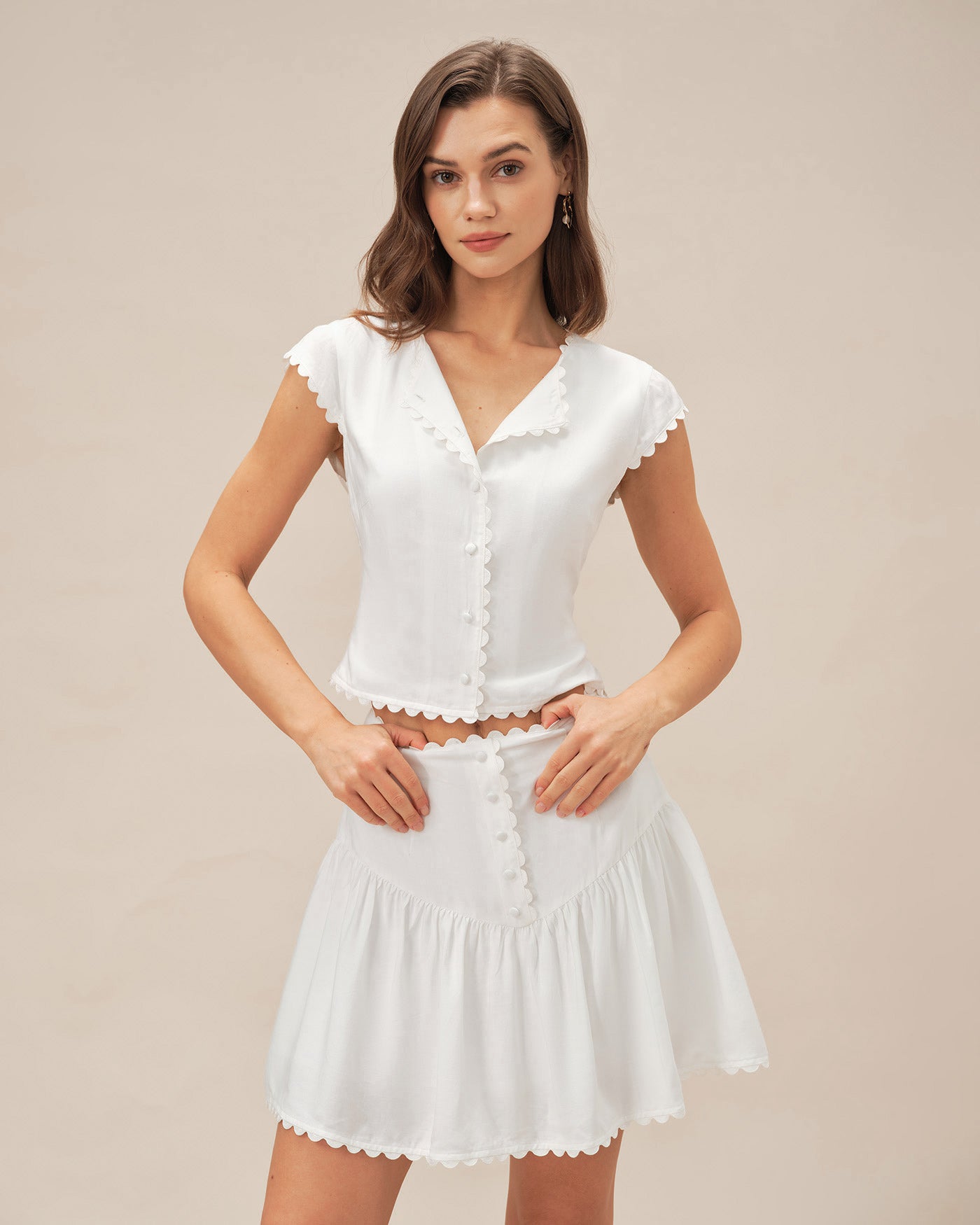 Women's Woven Polyester Skirt Bottoms - RIHOAS