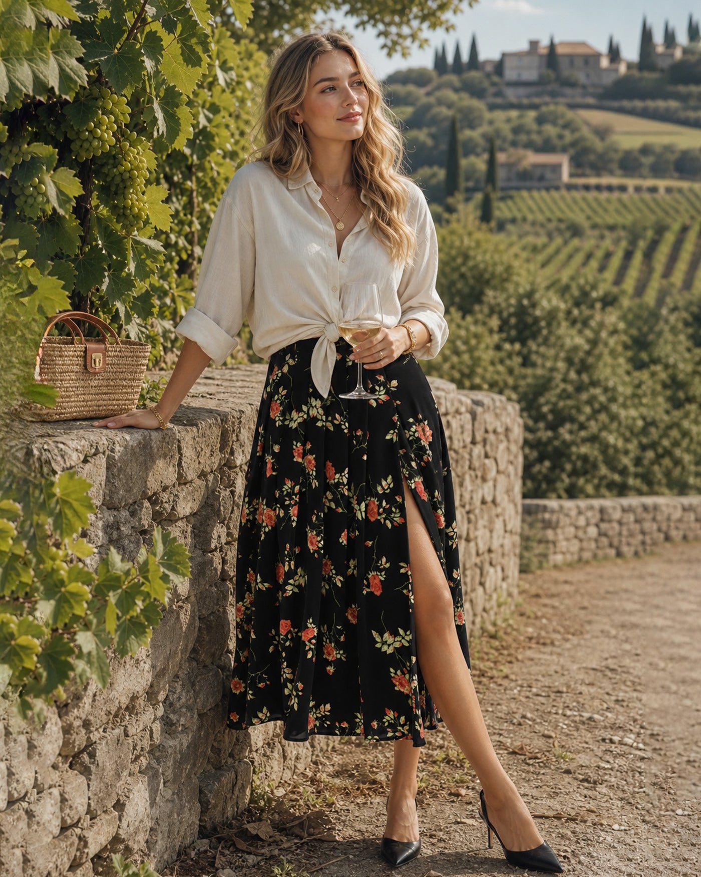 Women's Woven Polyester Skirt Bottoms - RIHOAS