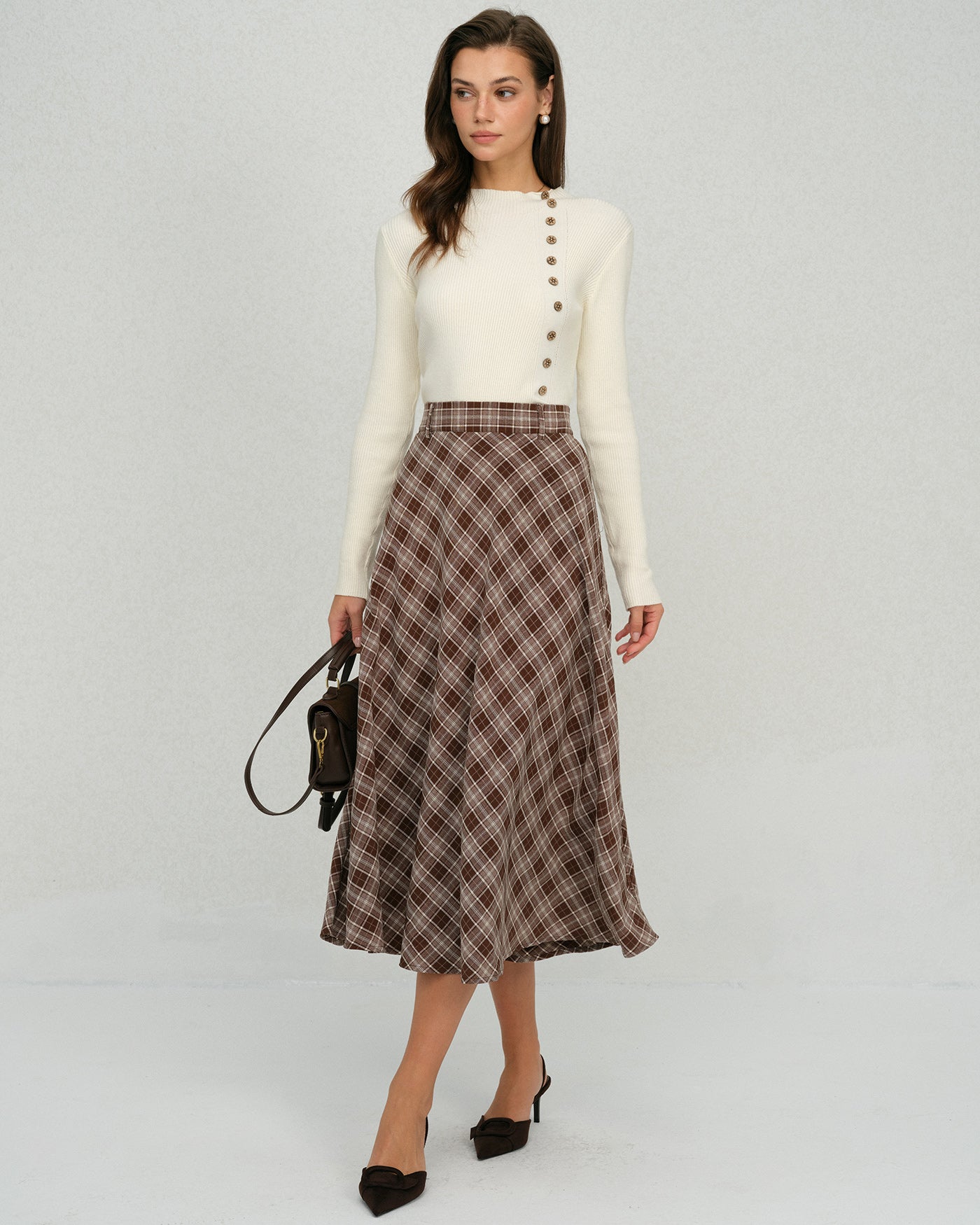 Women's Woven Polyester Skirt Bottoms - RIHOAS