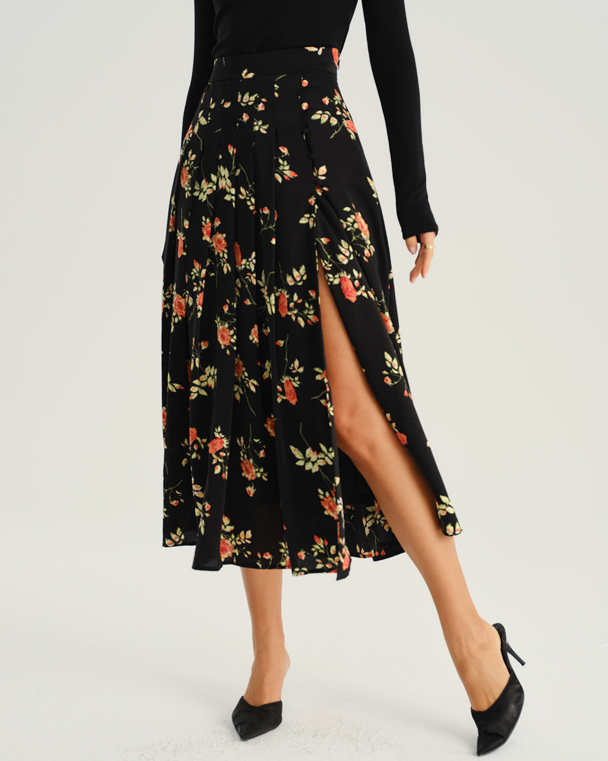 Women's Woven Polyester Skirt Bottoms - RIHOAS