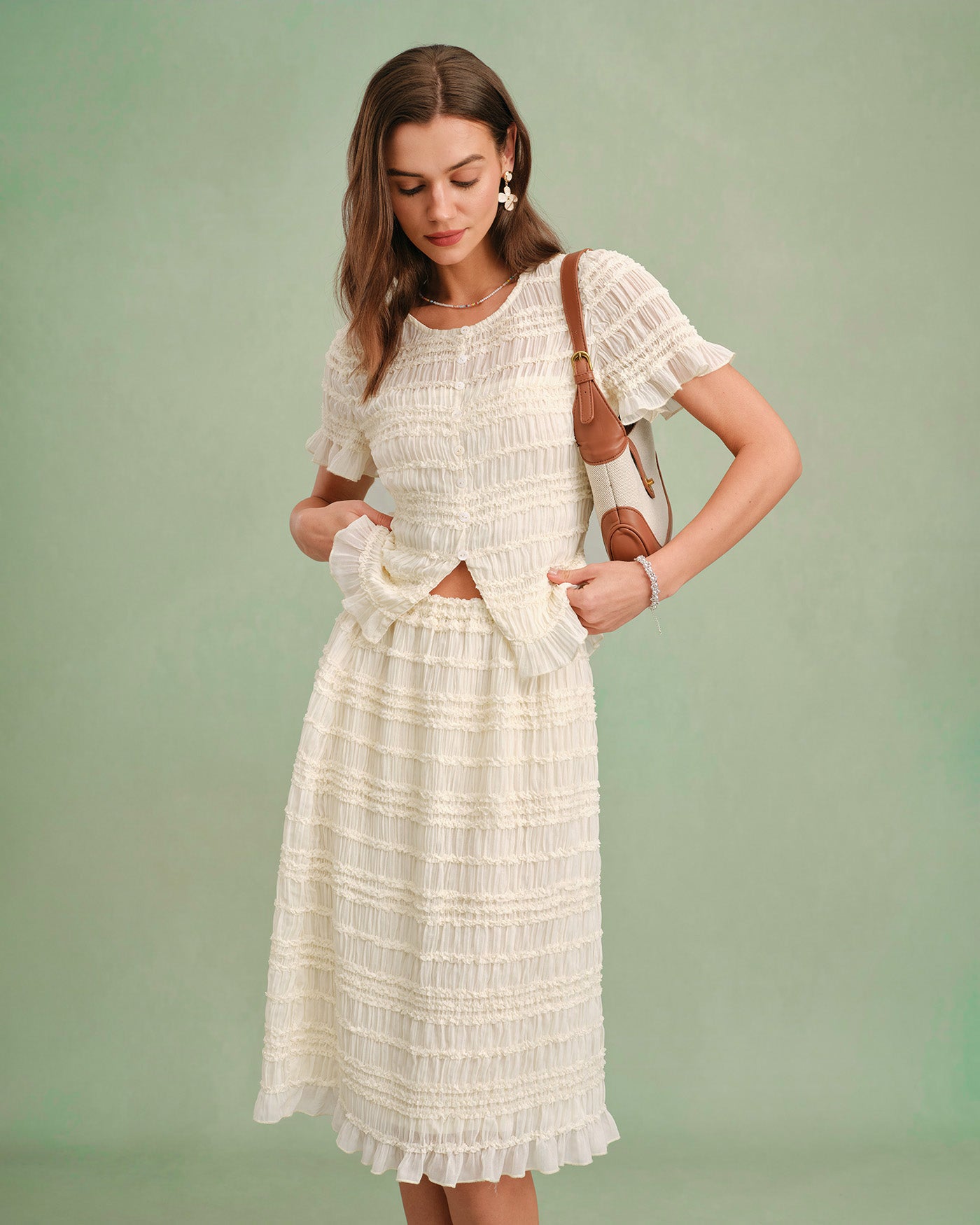 Women's Woven Polyester Skirt Bottoms - RIHOAS