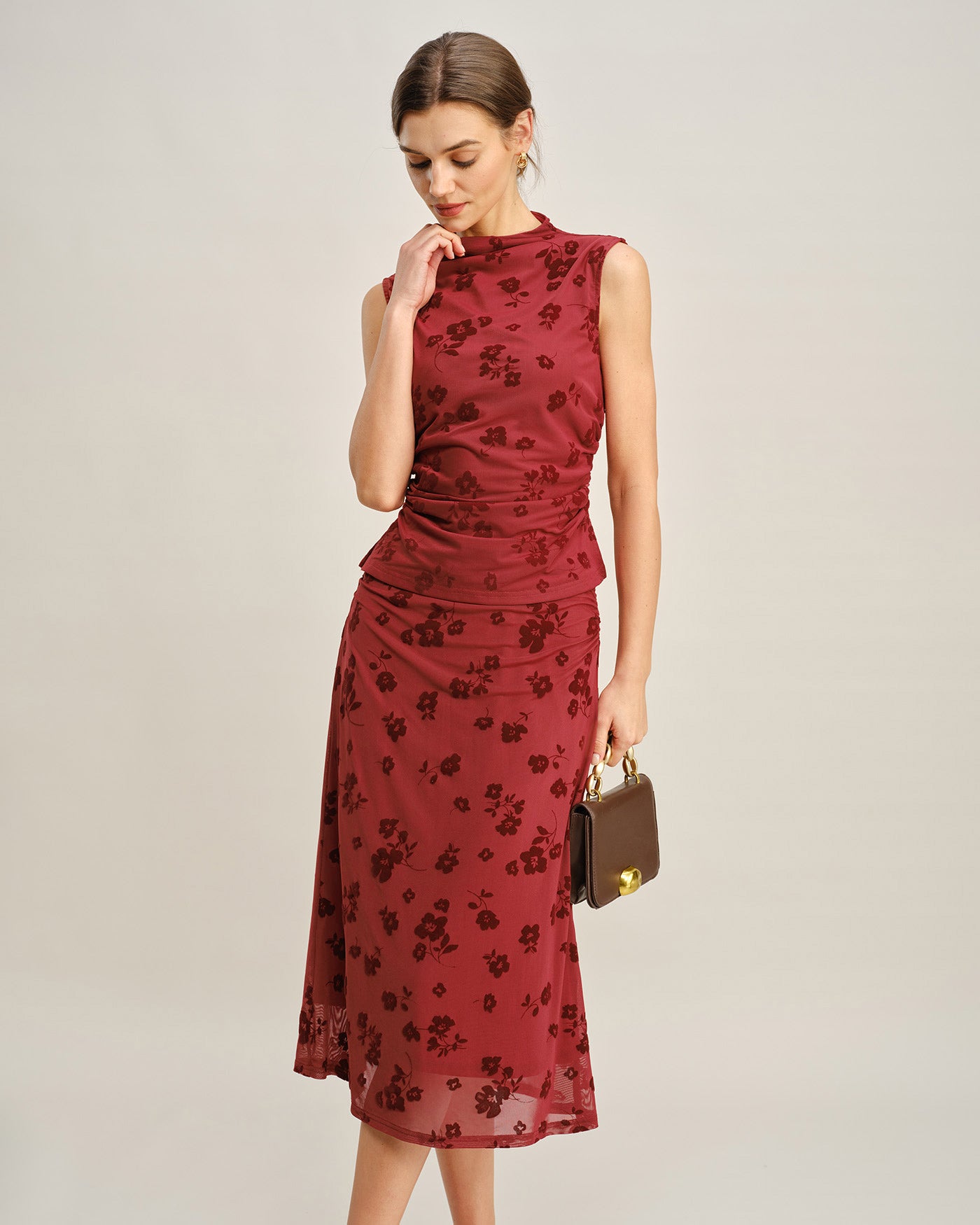Women's Woven Polyester Skirt Bottoms - RIHOAS