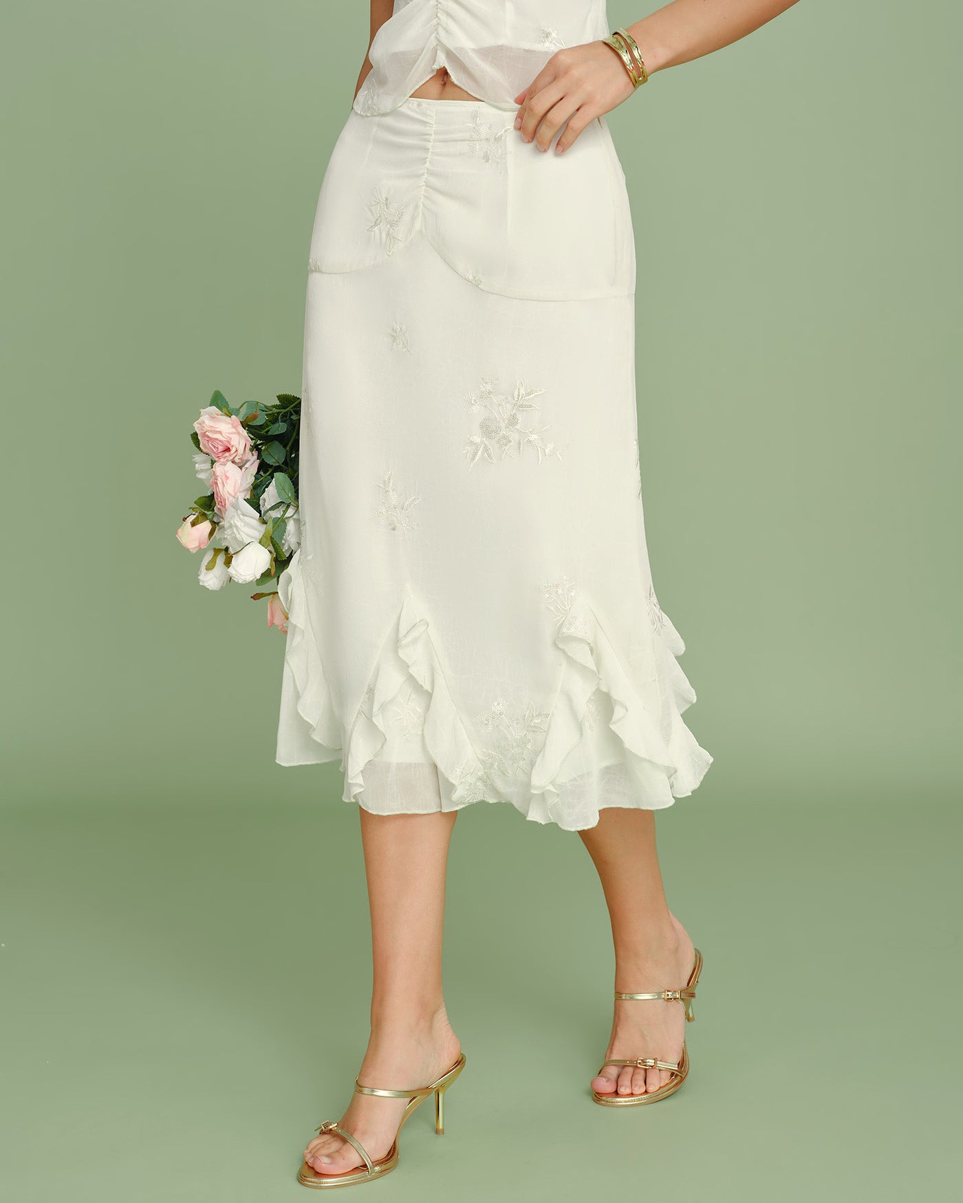 Women's Woven Polyester Skirt Bottoms - RIHOAS