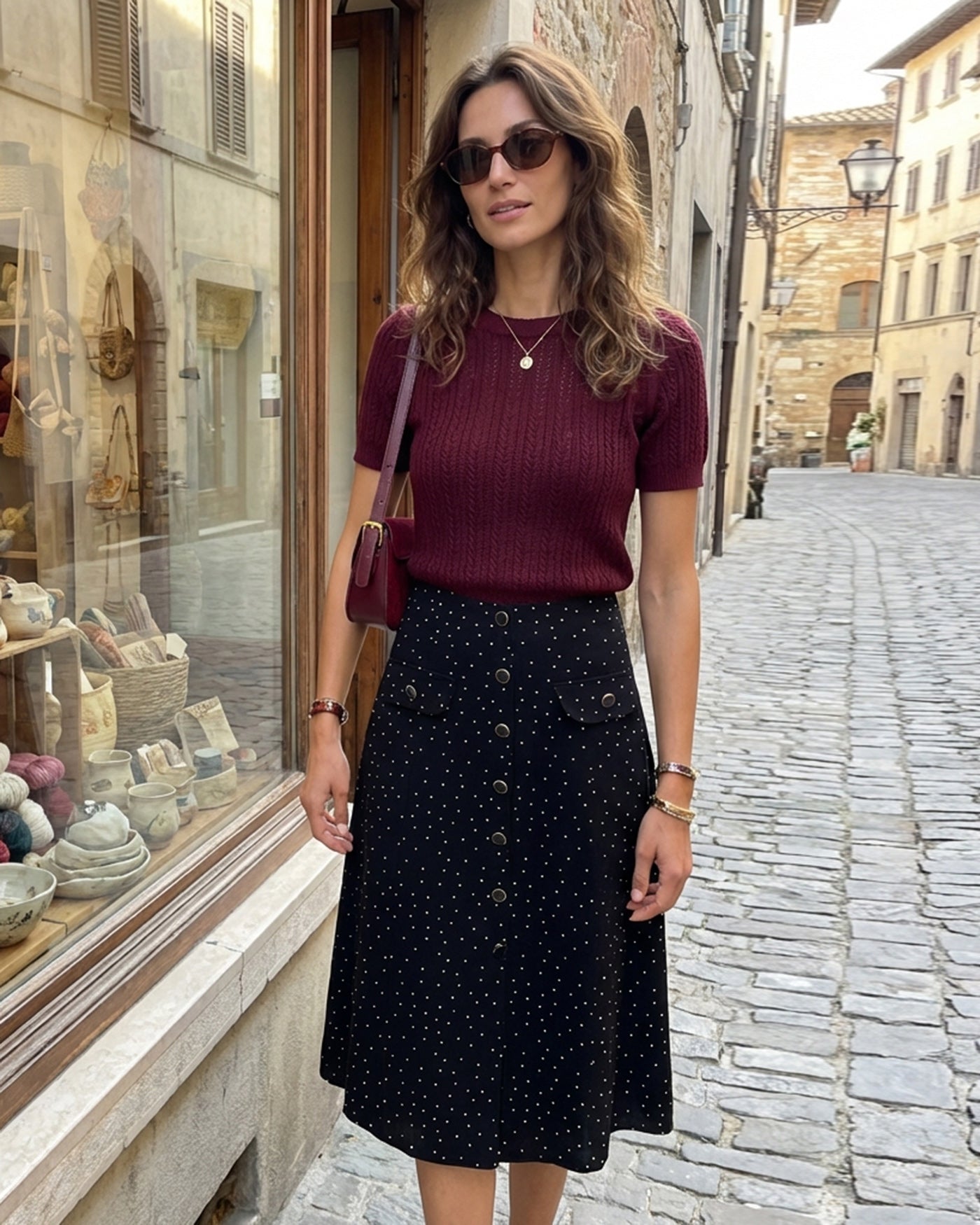 Women's Woven Polyester Skirt Bottoms - RIHOAS