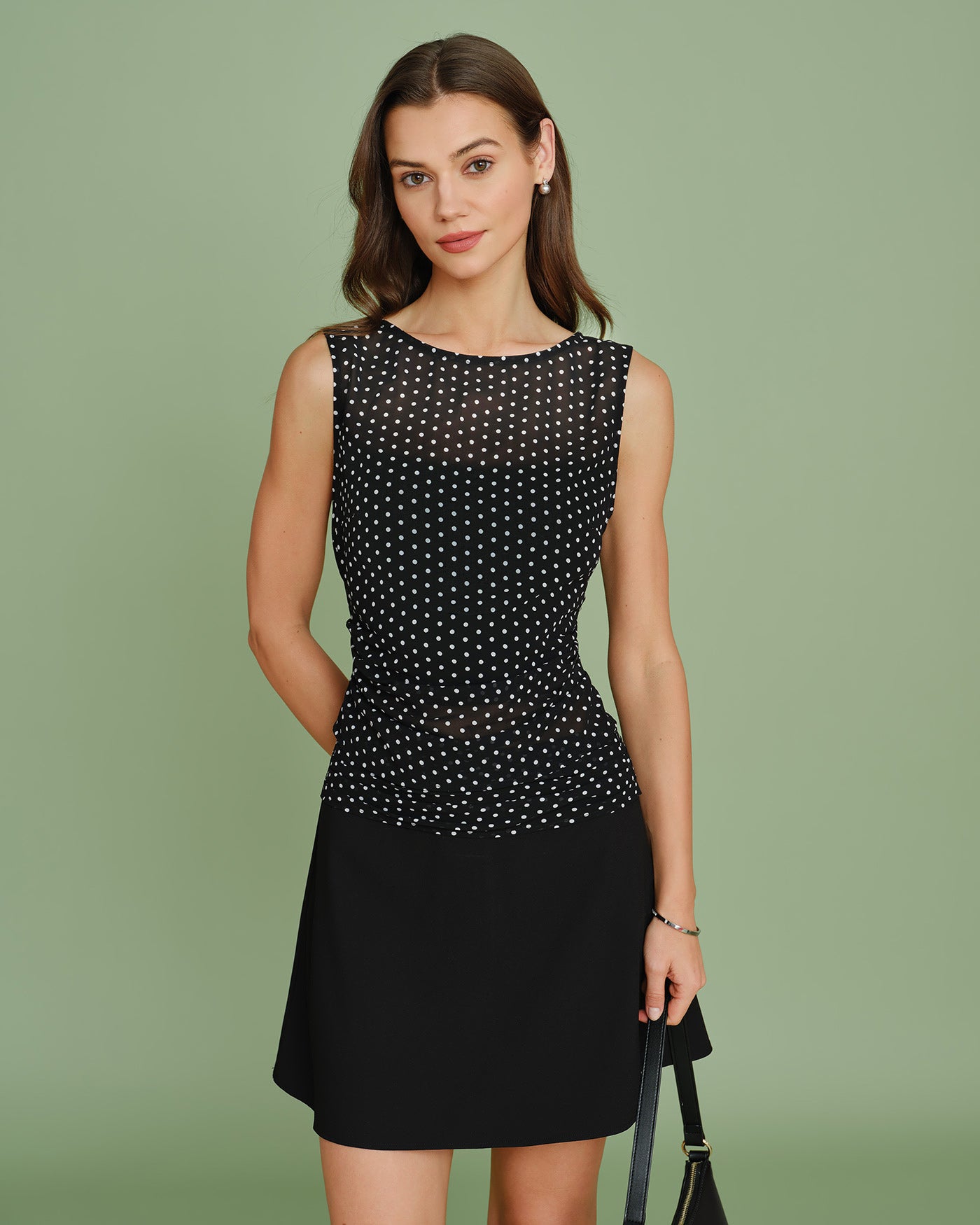 Women's Woven Polyester Tank Tops Tops - RIHOAS