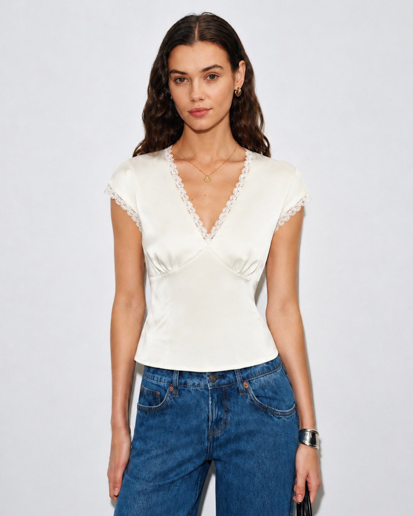 Women's Woven Polyester Tees Tops - RIHOAS