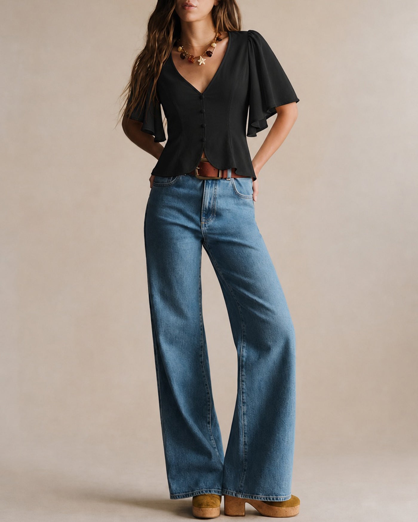 Women's Woven Polyester Top Tops - RIHOAS