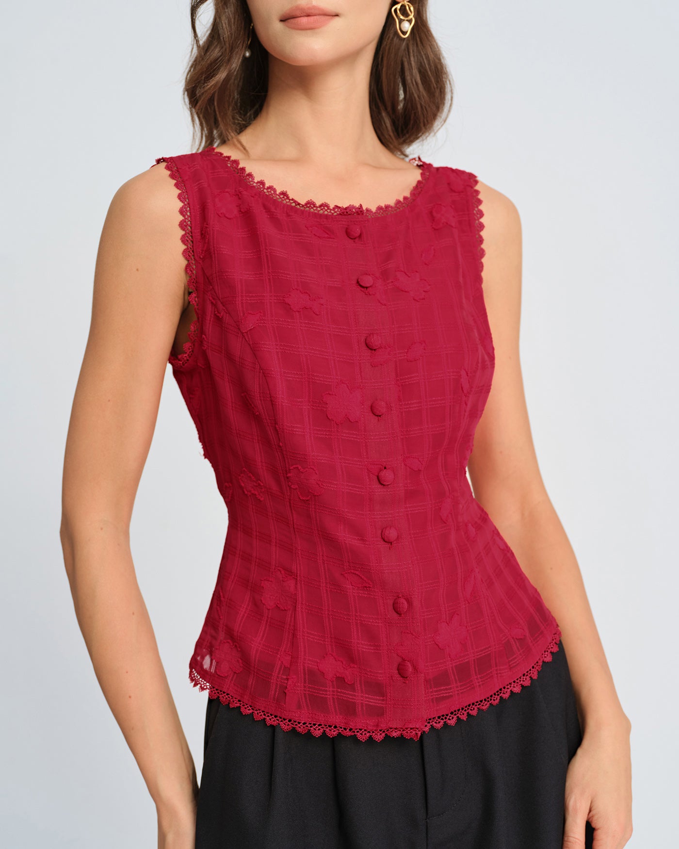 Women's Woven Polyester Vest Tops - RIHOAS