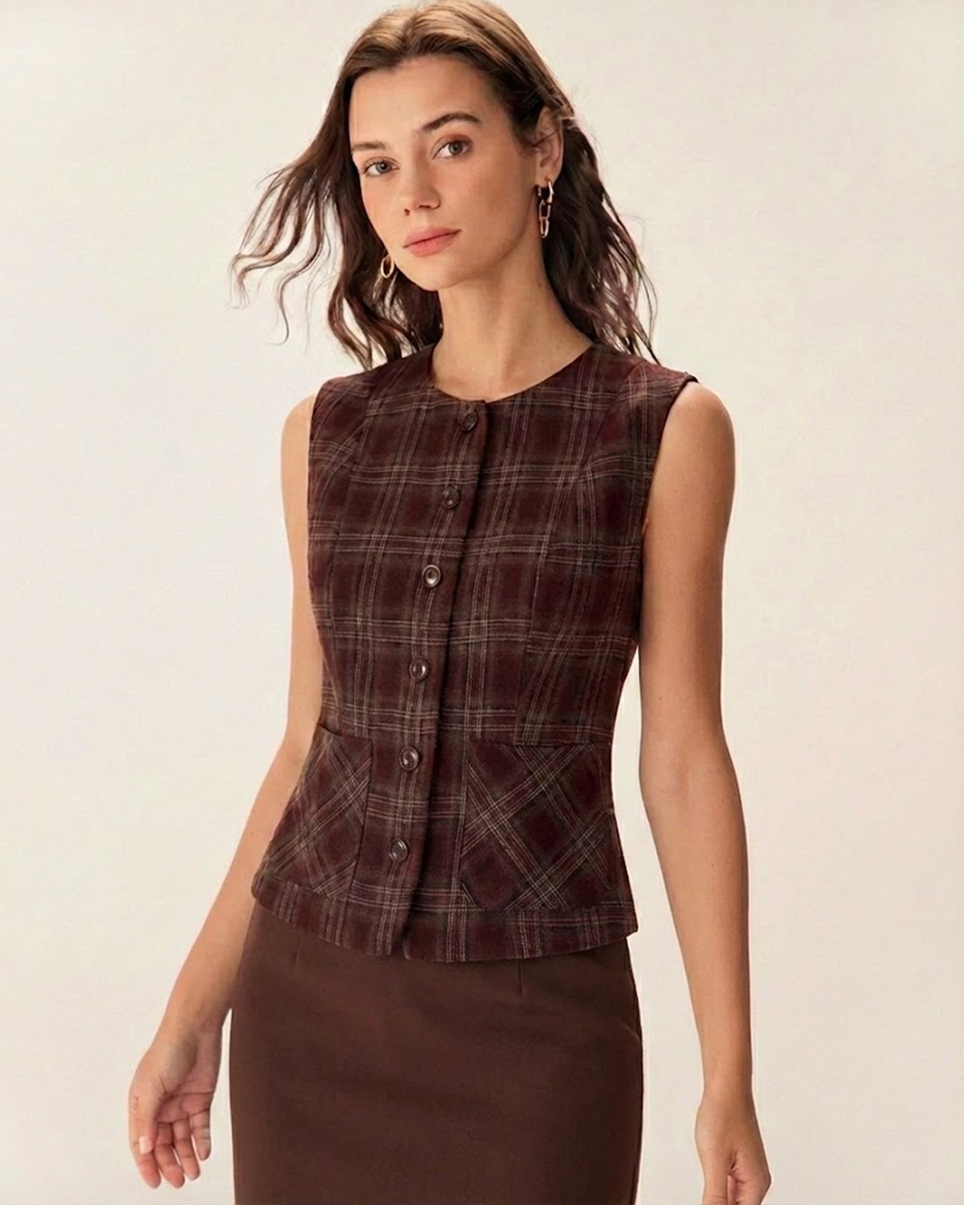 Women's Woven Polyester Vest Tops - RIHOAS