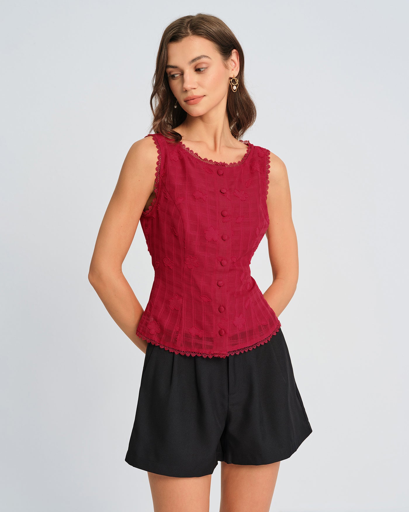 Women's Woven Polyester Vest Tops - RIHOAS