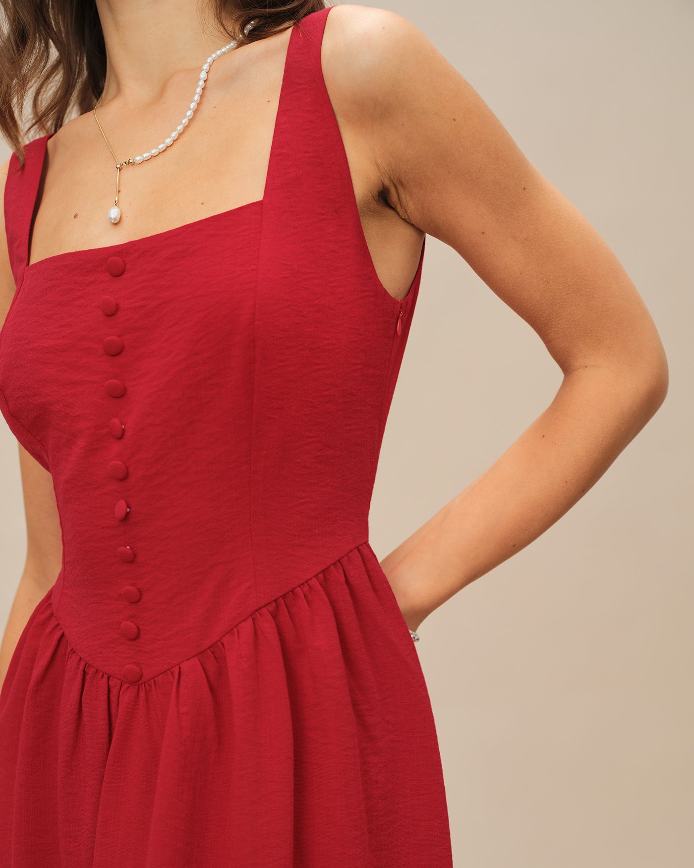 Women's Woven Viscose Midi Dress Dresses - RIHOAS