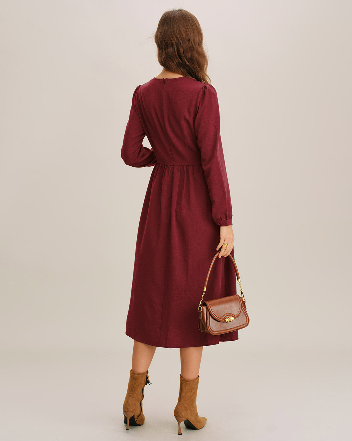 Women's Woven Viscose Midi Dress Dresses - RIHOAS