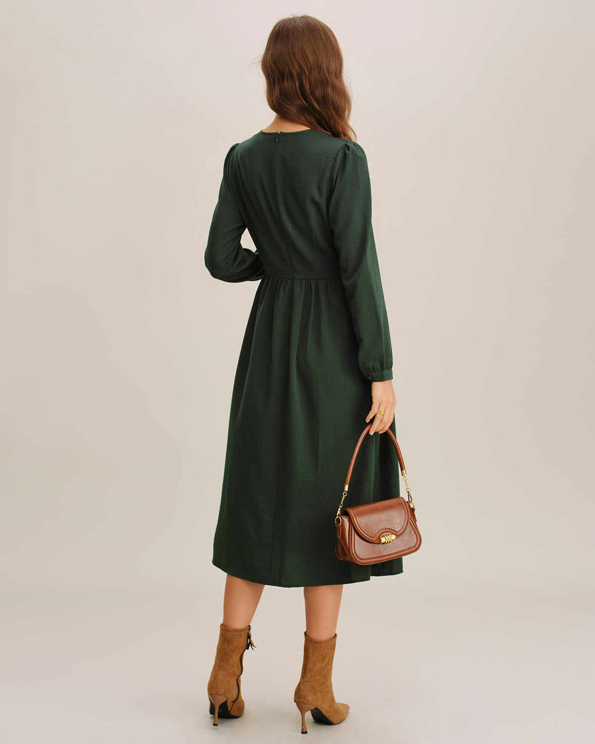 Women's Woven Viscose Midi Dress Dresses - RIHOAS