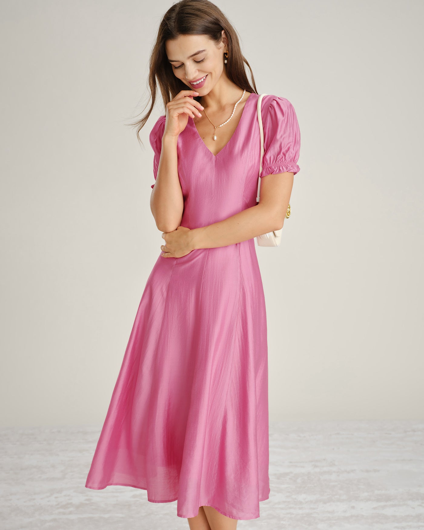 Women's Woven Viscose Midi Dresses Dresses - RIHOAS