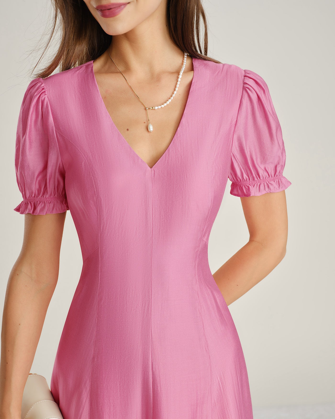 Women's Woven Viscose Midi Dresses Dresses - RIHOAS