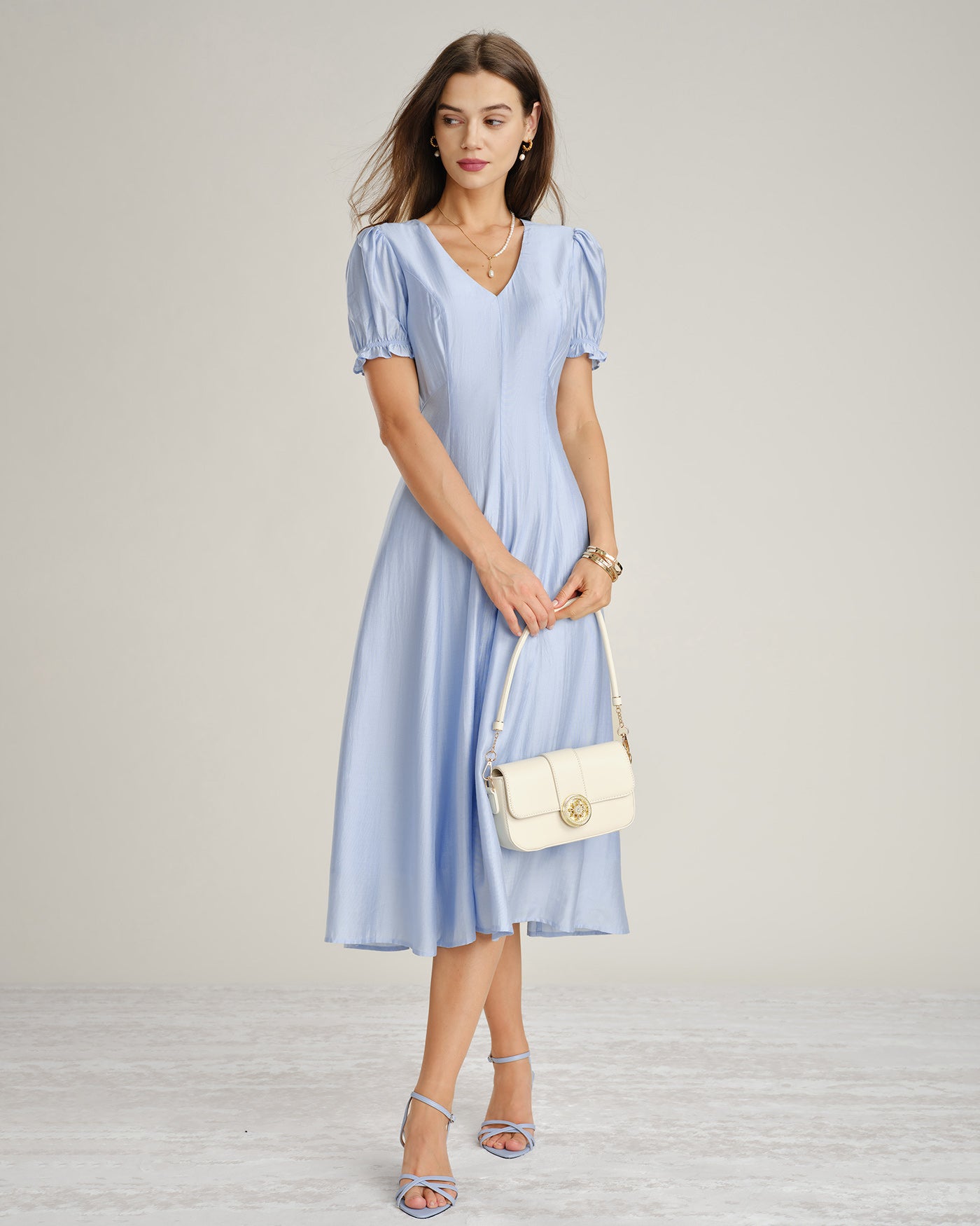 Women's Woven Viscose Midi Dresses Dresses - RIHOAS