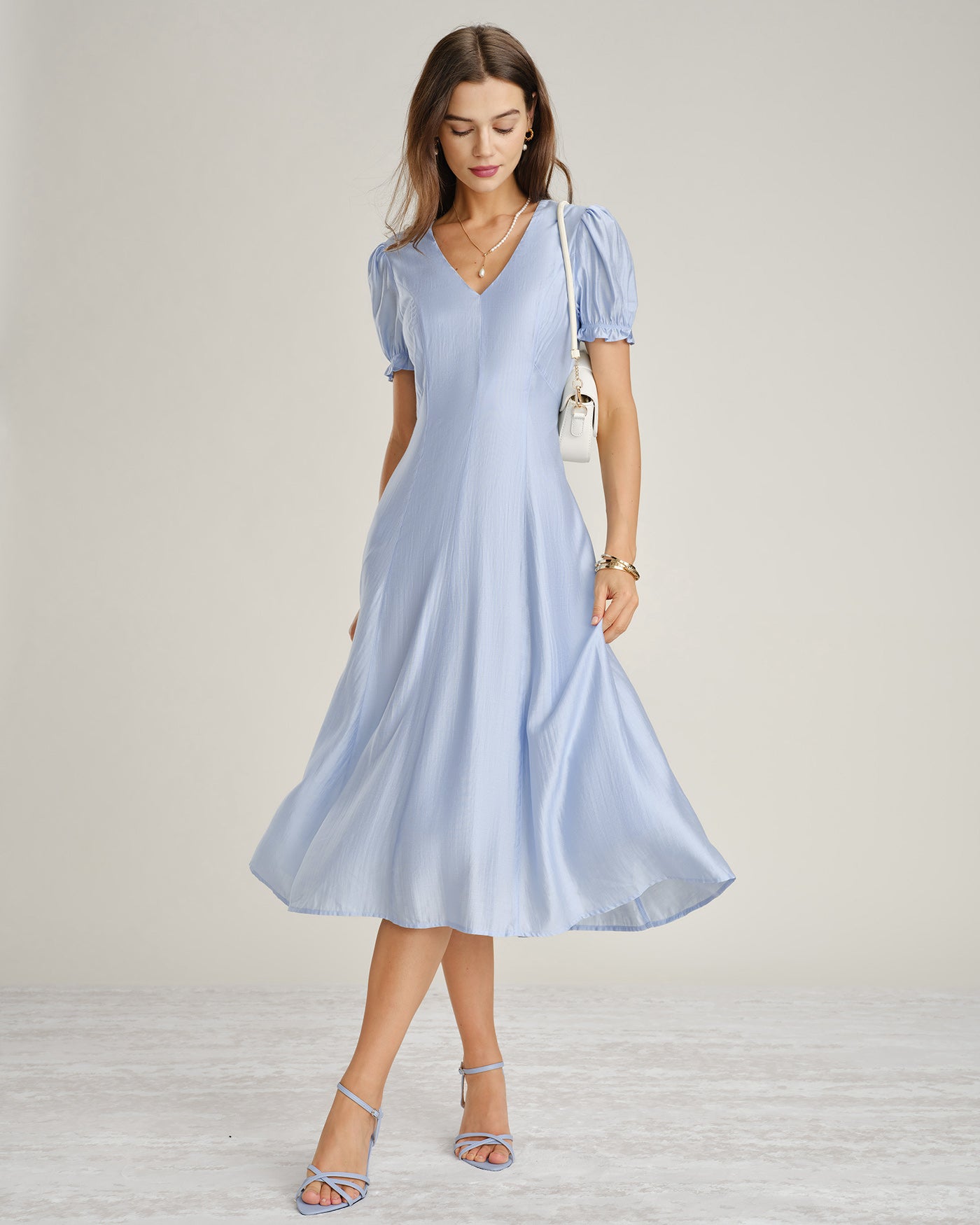 Women's Woven Viscose Midi Dresses Dresses - RIHOAS