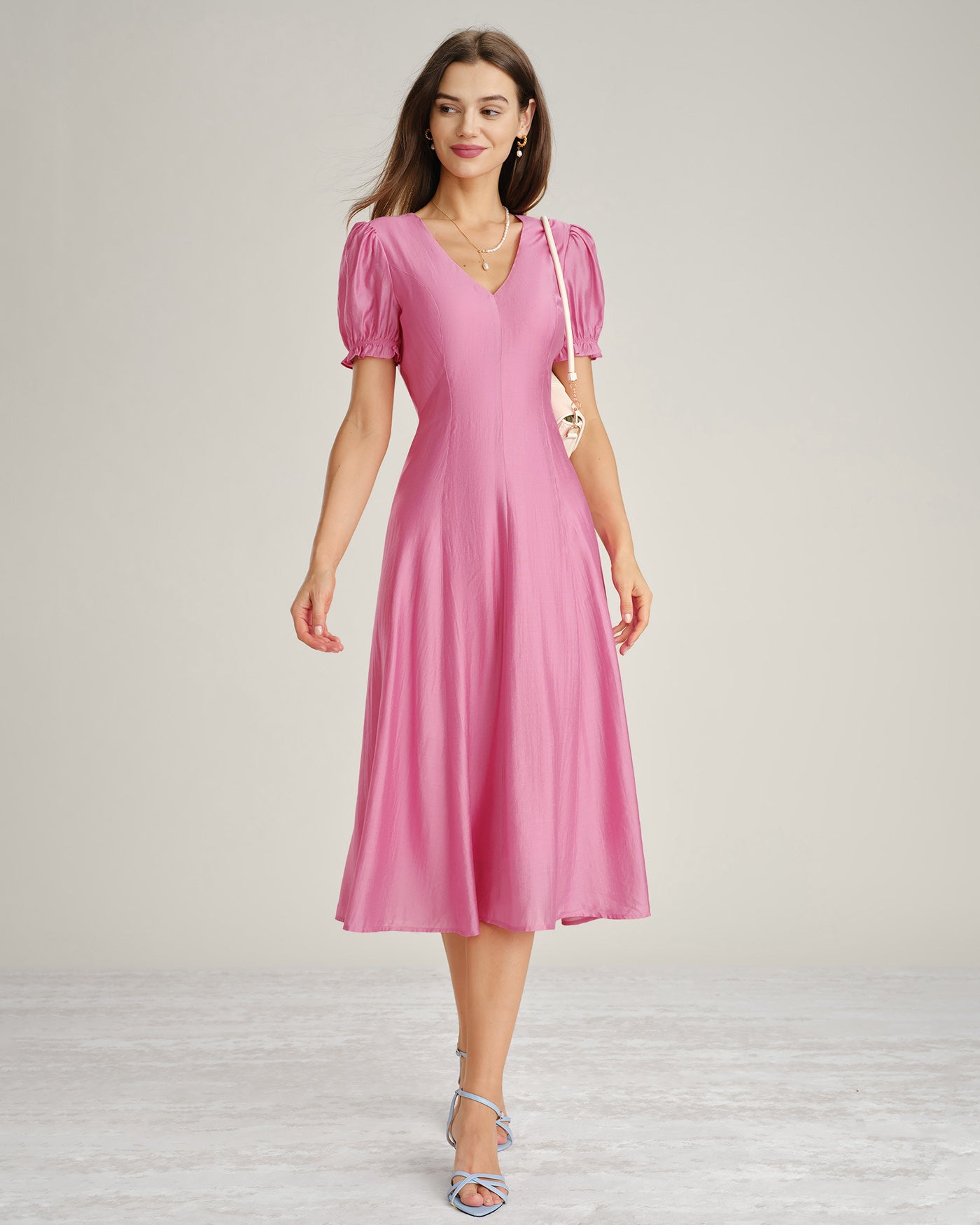 Women's Woven Viscose Midi Dresses Dresses - RIHOAS