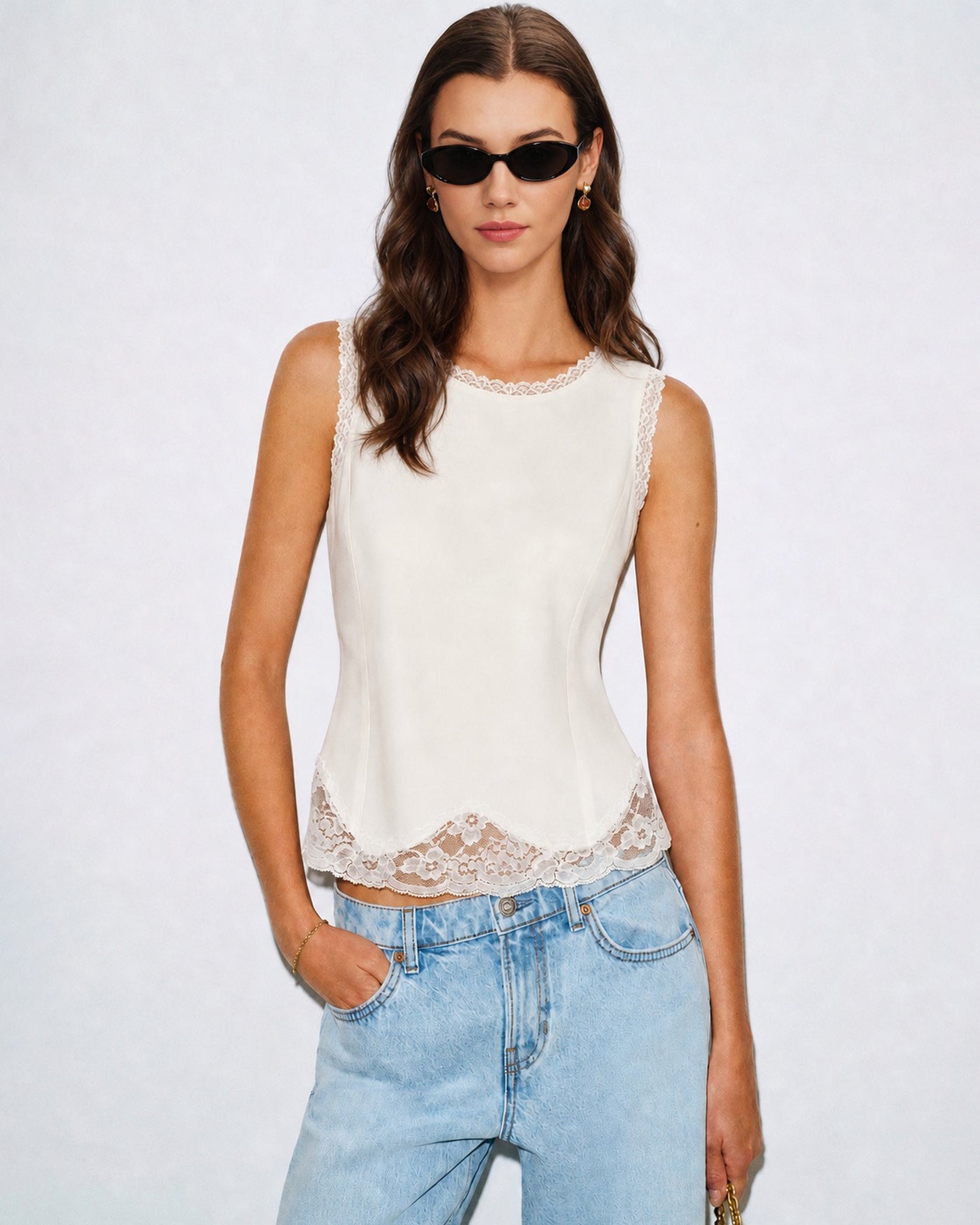 Women's Woven Viscose Tank Tops Tops - RIHOAS