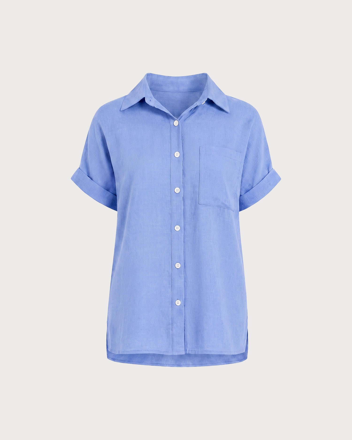 Blue Short Sleeve Button Shirt