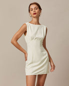 The Boat Neck Back Bowknot Dress Dresses - RIHOAS