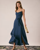 The Cowl Neck Cutout Back Dress Dresses - RIHOAS