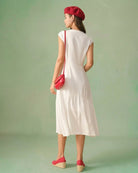 The Solid Color Lapel Midi Dress Dresses - RIHOAS