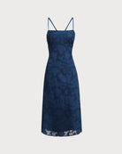 Women Woven Polyester Dresses Navy Dresses - RIHOAS