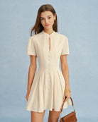 Women'S Woven Polyester Mini Dress Apricot Dresses - RIHOAS