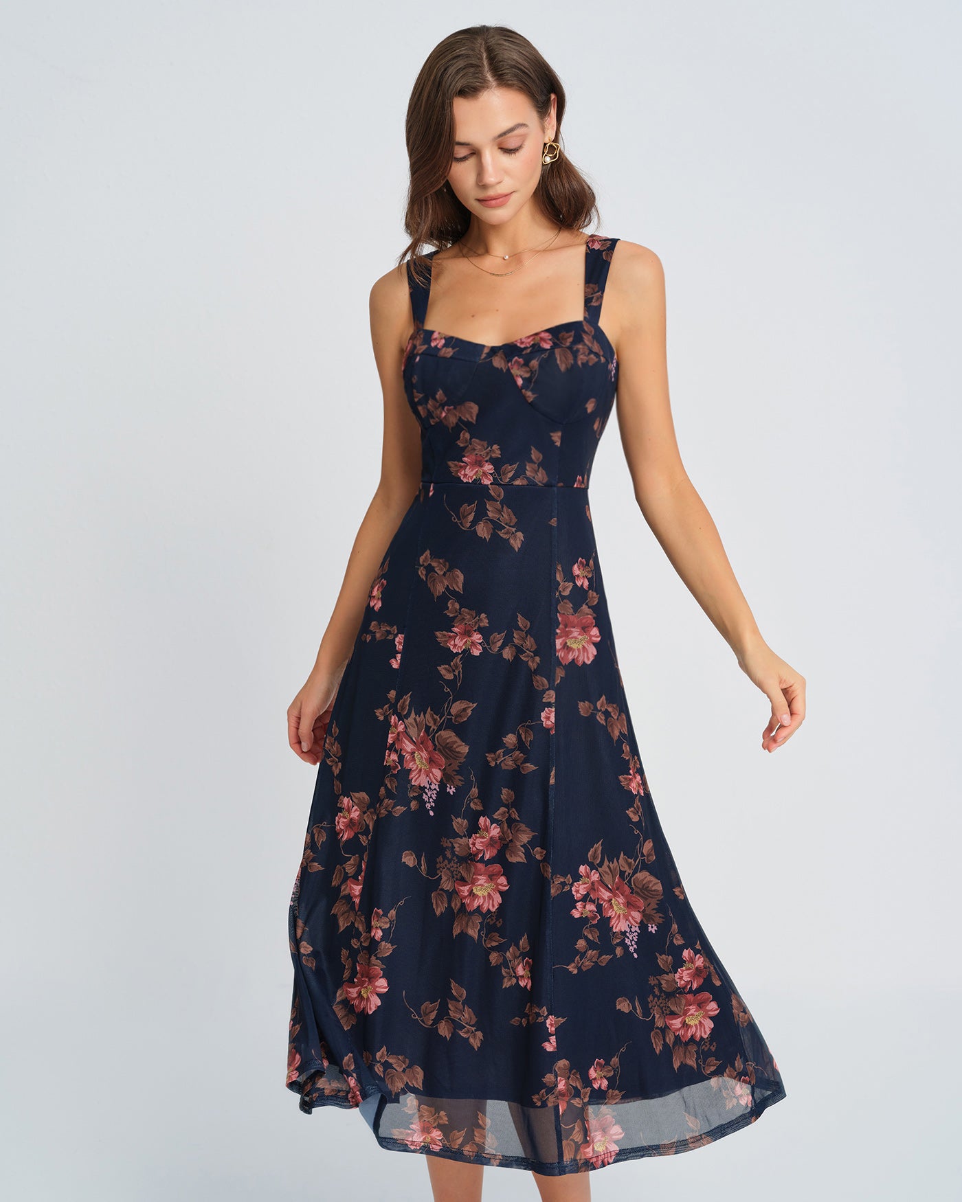 Women's Knit Polyester  Midi Dress Dresses - RIHOAS