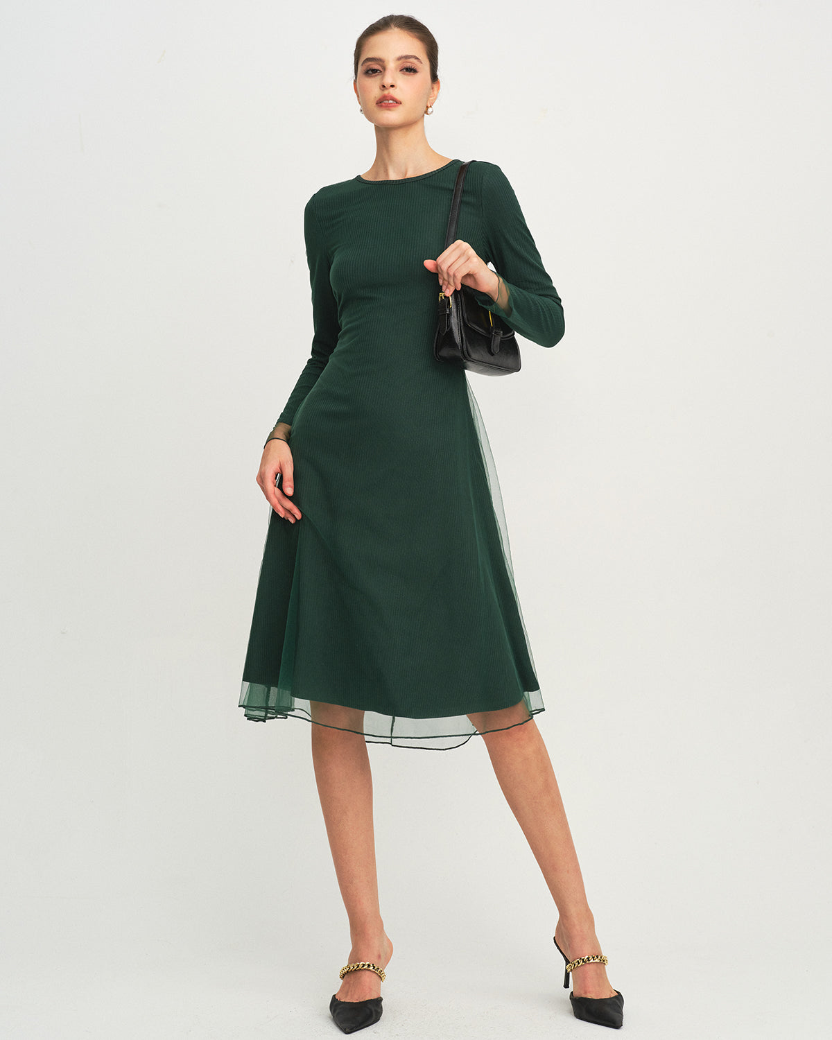 Women's Knit Polyester Midi Dress Dresses - RIHOAS