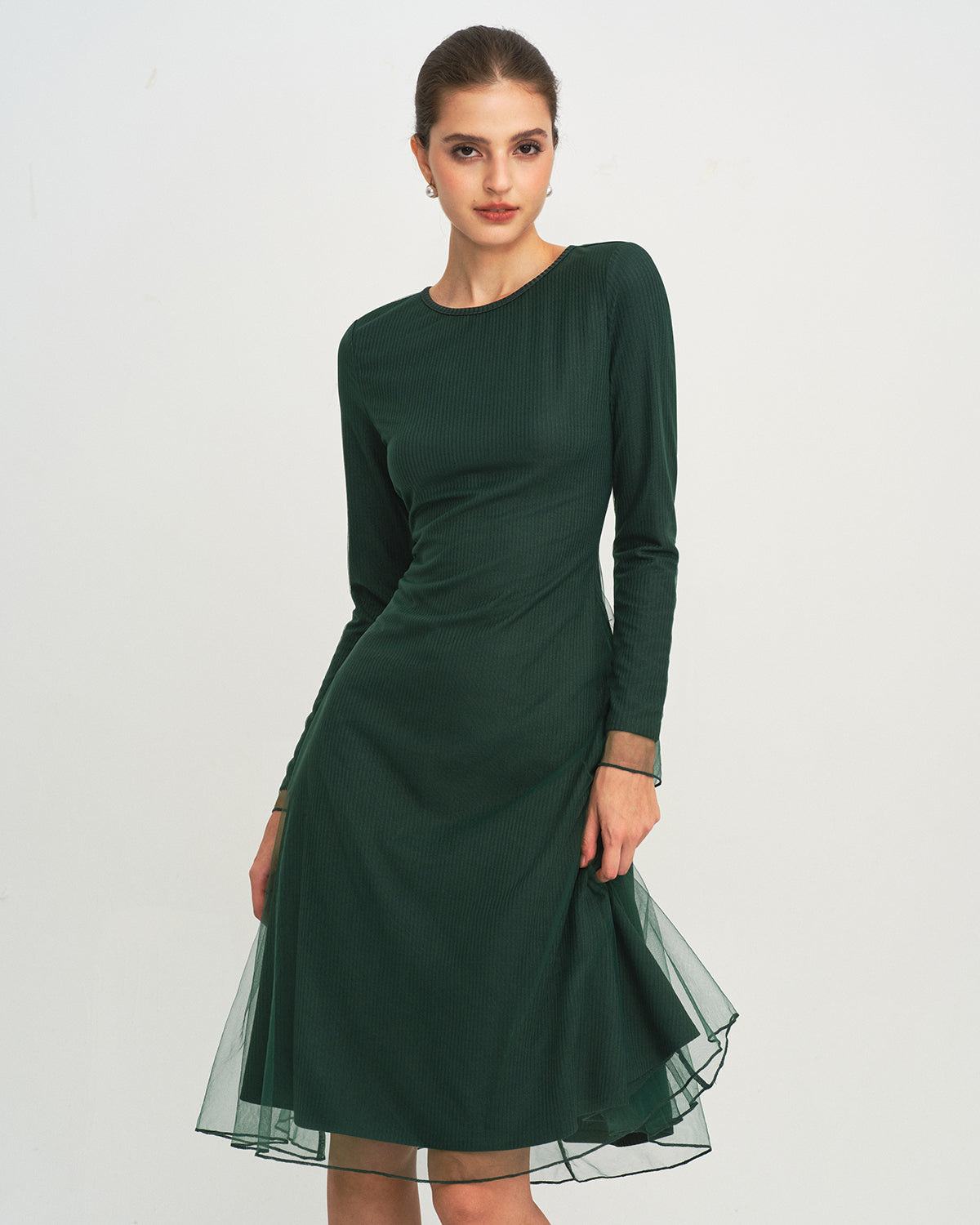 Women's Knit Polyester Midi Dress Dresses - RIHOAS