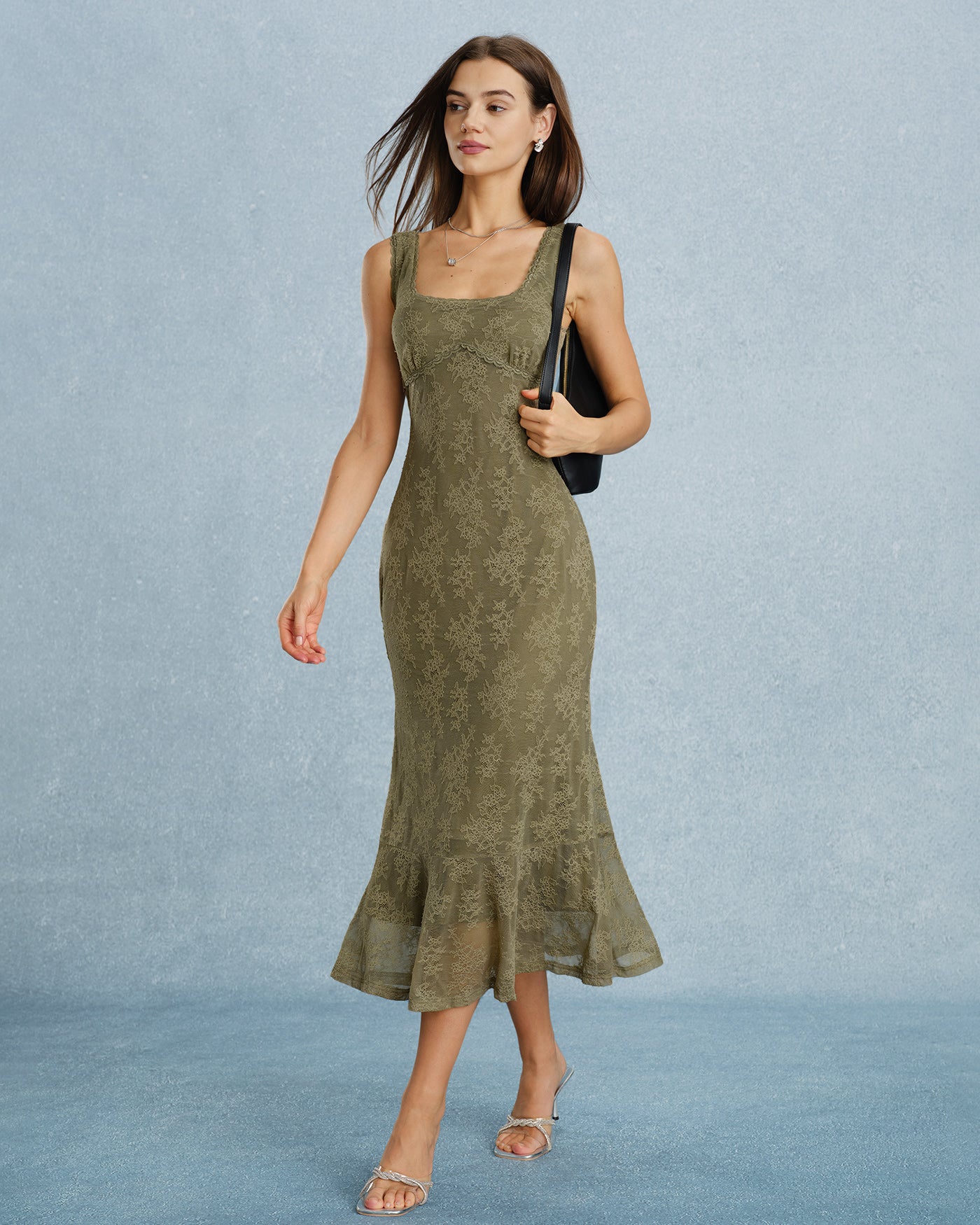 Women's Knitted Nylon Midi Dresses Dresses - RIHOAS