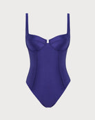 Women's Knitted Nylon One-Piece Navy One-Pieces - RIHOAS