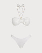 Women's Knitted Polyester Jacquard Bikini Set Bikinis - RIHOAS