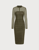 Women's Knitted Polyester Midi Dress Dresses - RIHOAS